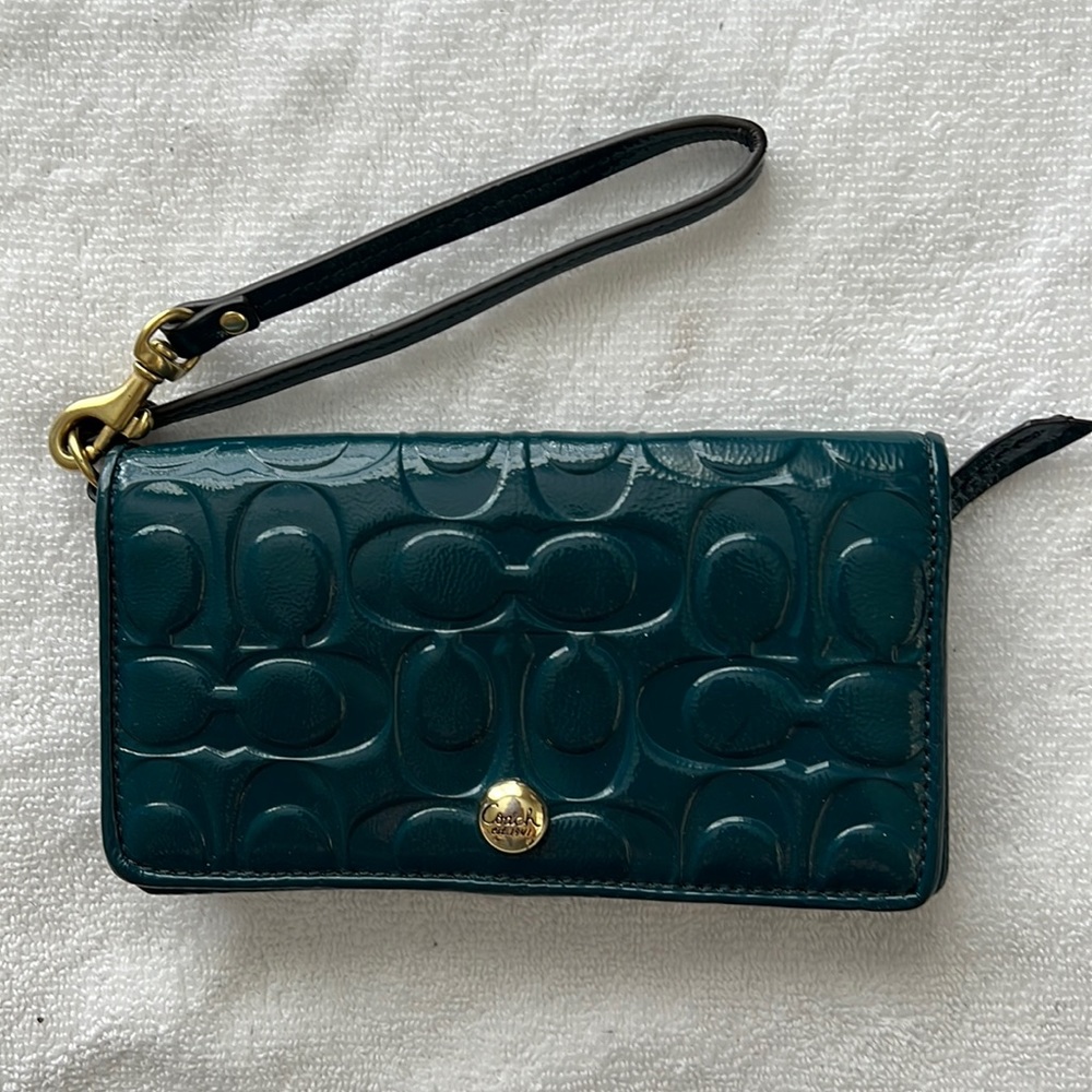 Coach leather wristlet